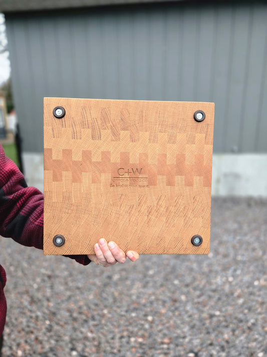 White oak end grain chopping block
