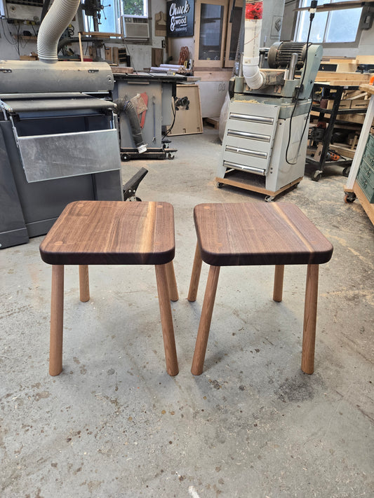 Walnut and oak side table set
