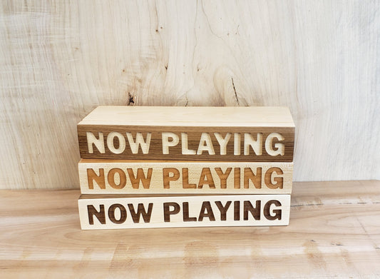 Now Playing vinyl record stand - Chuck and Wood