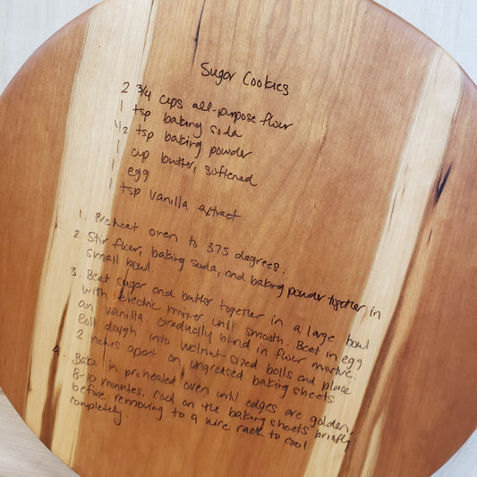Custom recipe board - Chuck and Wood