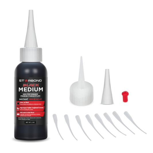Starbond Black Medium CA Glue 2oz - Chuck and Wood