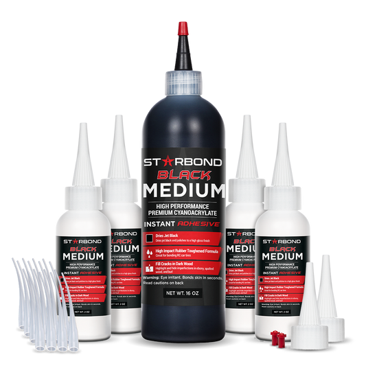 Starbond Black Medium CA Glue 16oz Kit