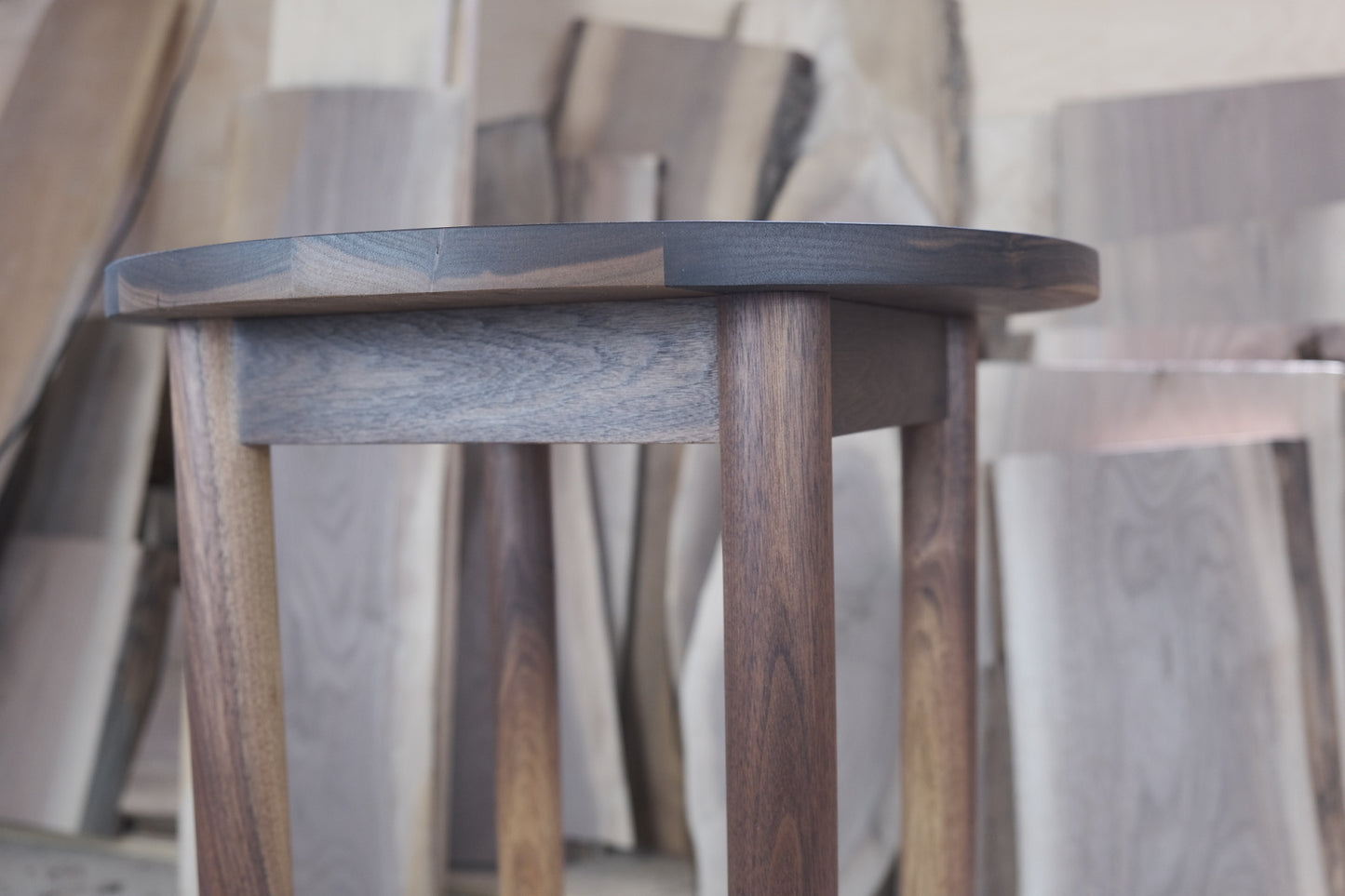 Walnut round side tables - Chuck and Wood