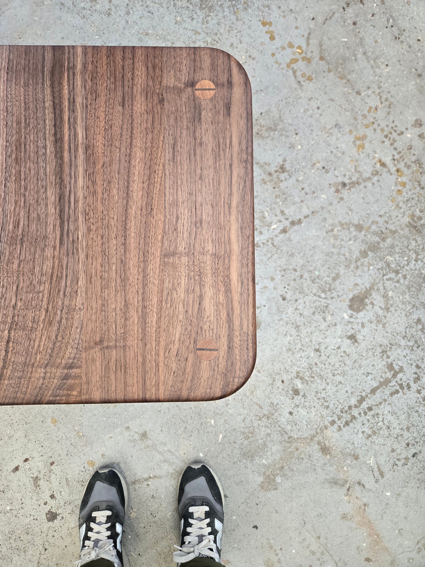 Walnut and oak side table set