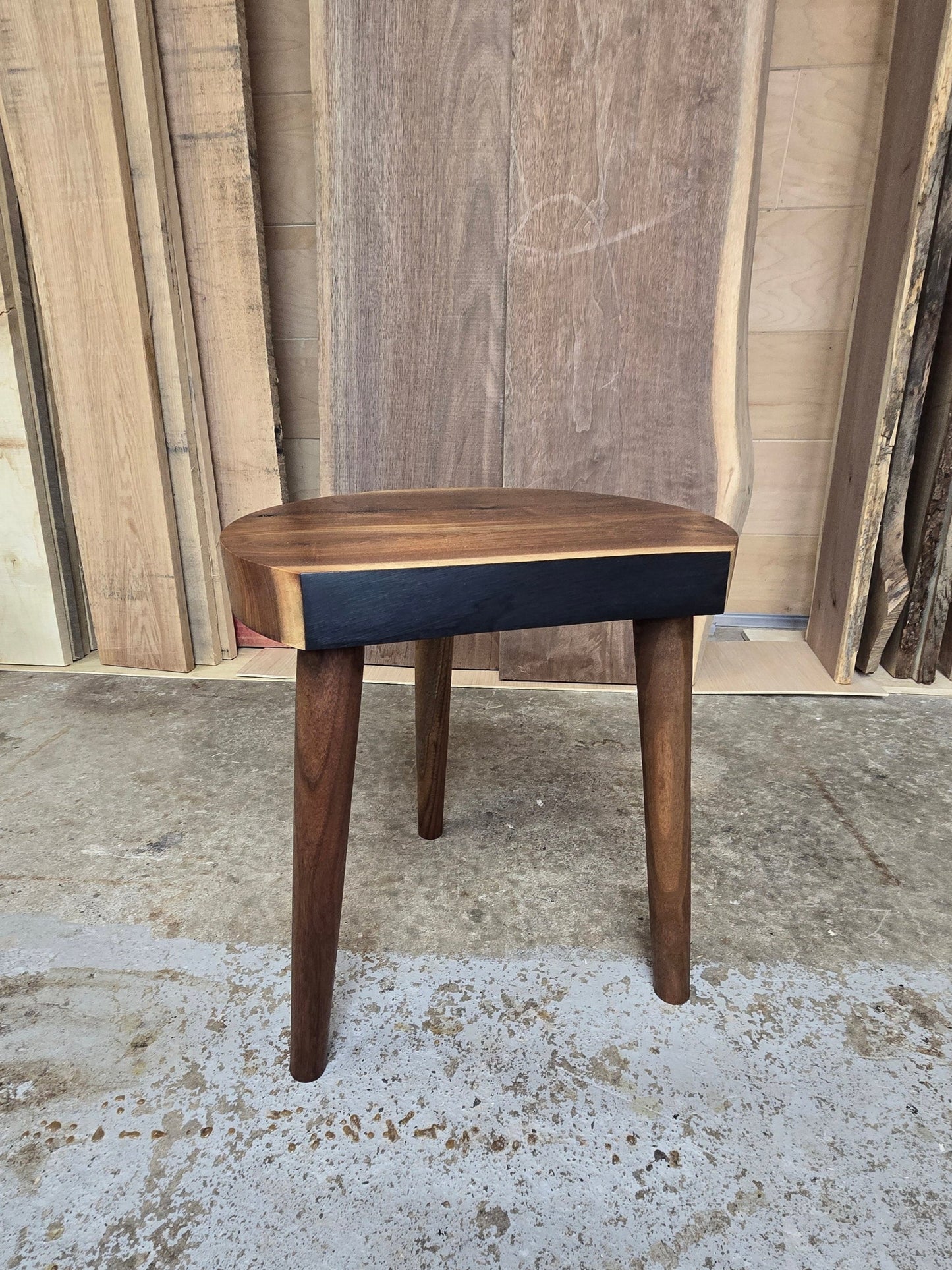 Walnut milking stool