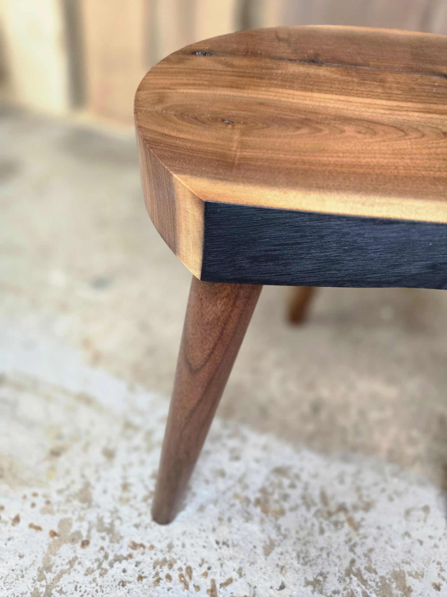 Walnut milking stool