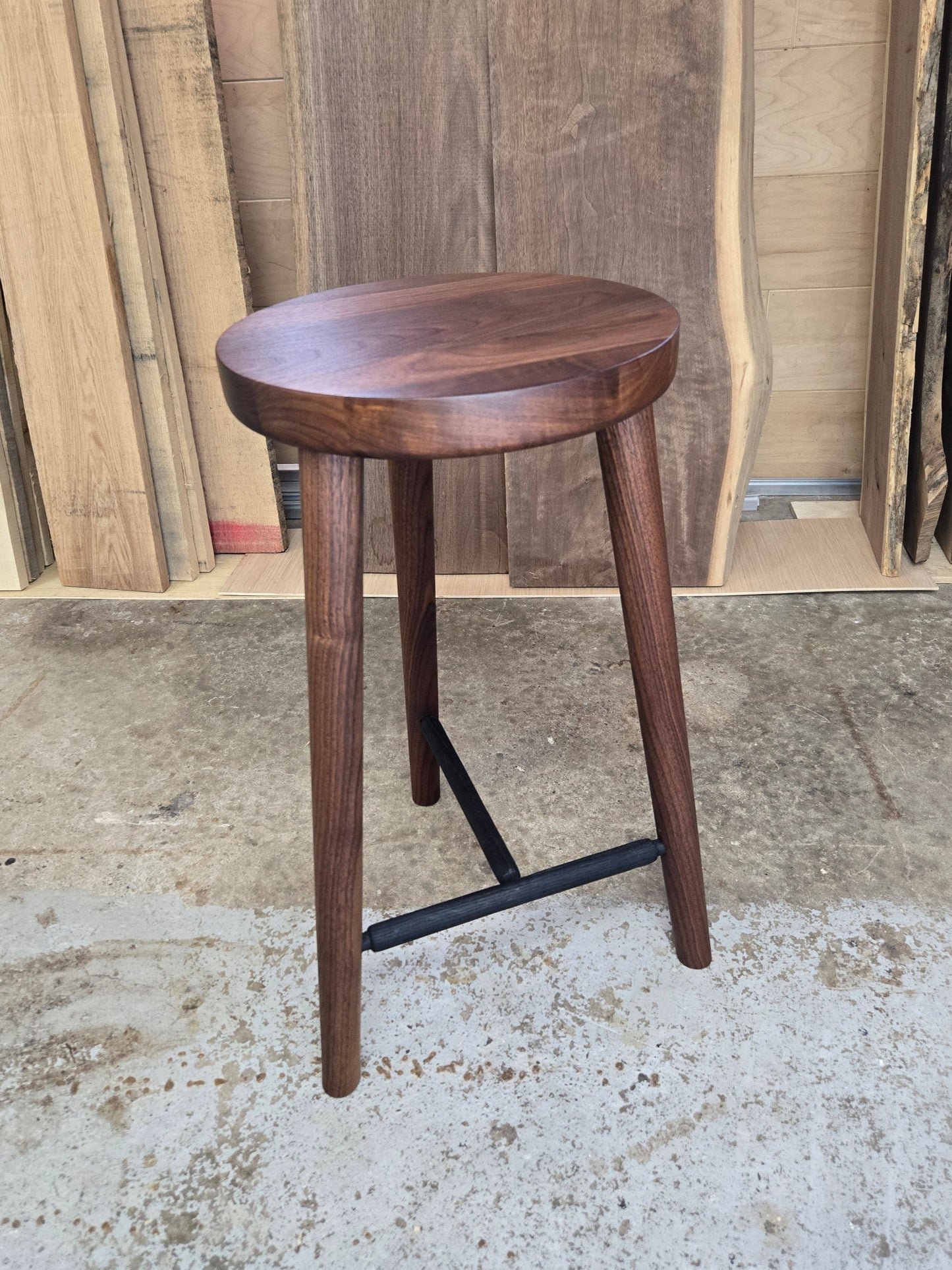 Bar stool - walnut with black oak