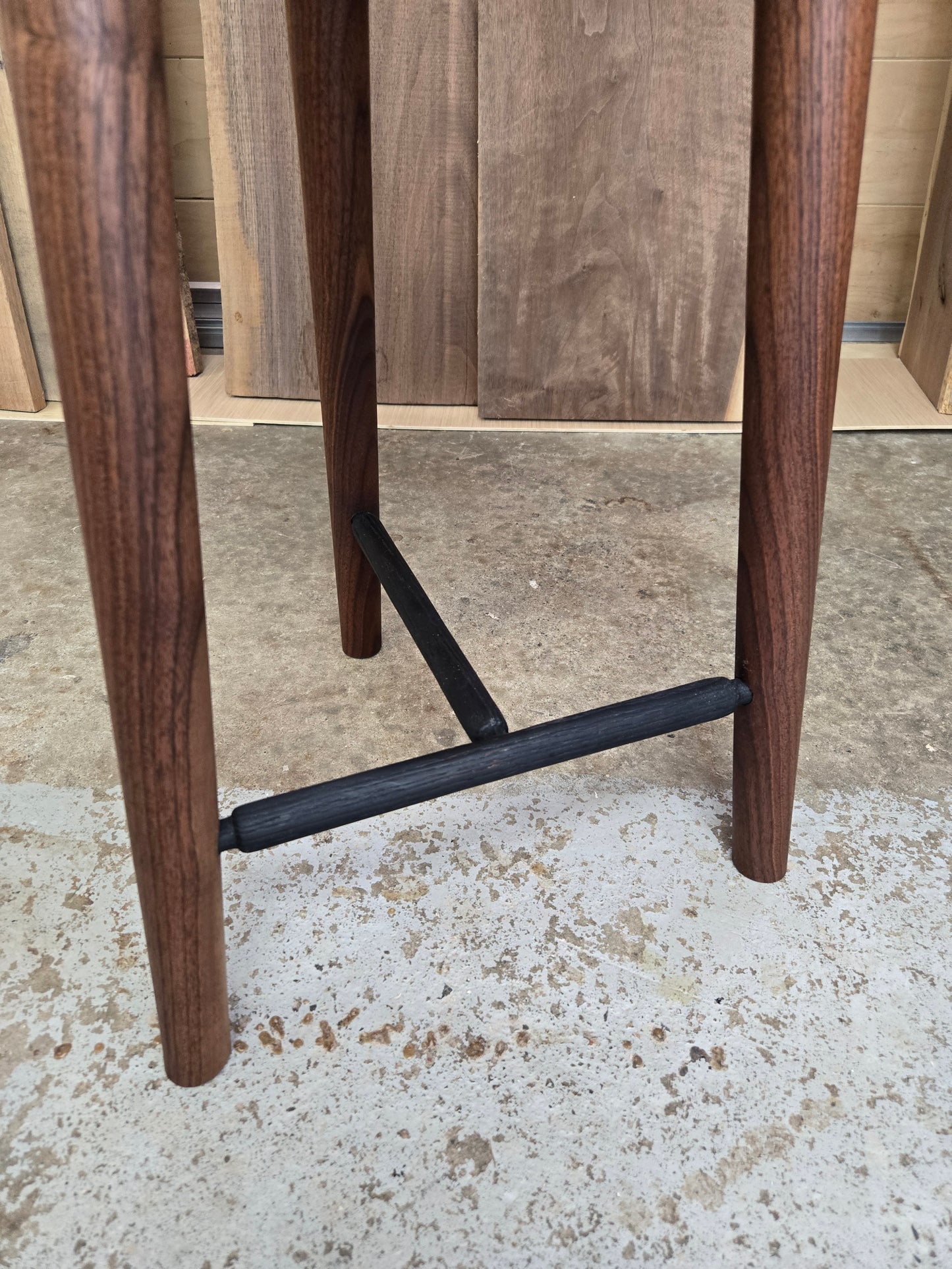 Bar stool - walnut with black oak