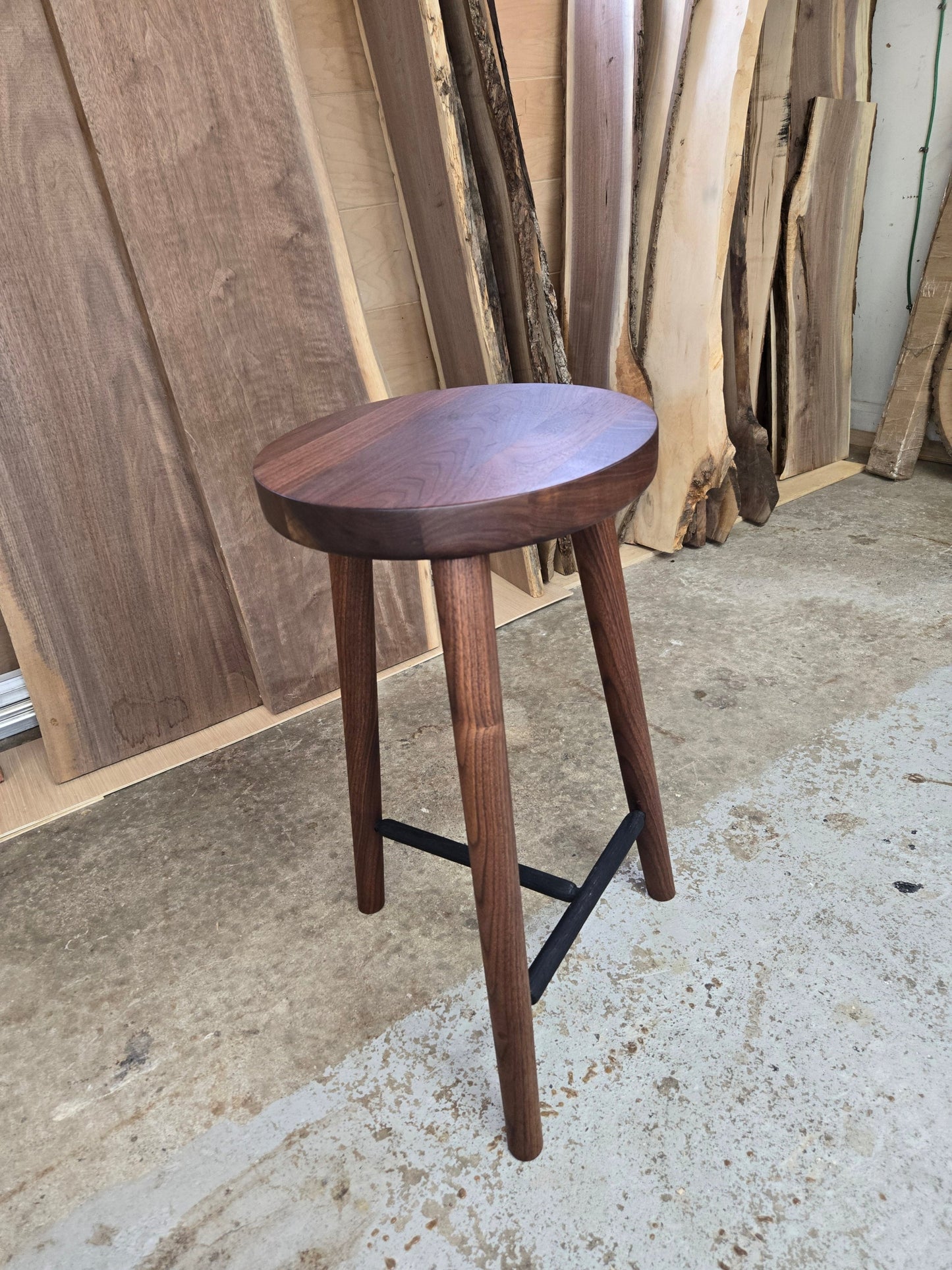 Bar stool - walnut with black oak