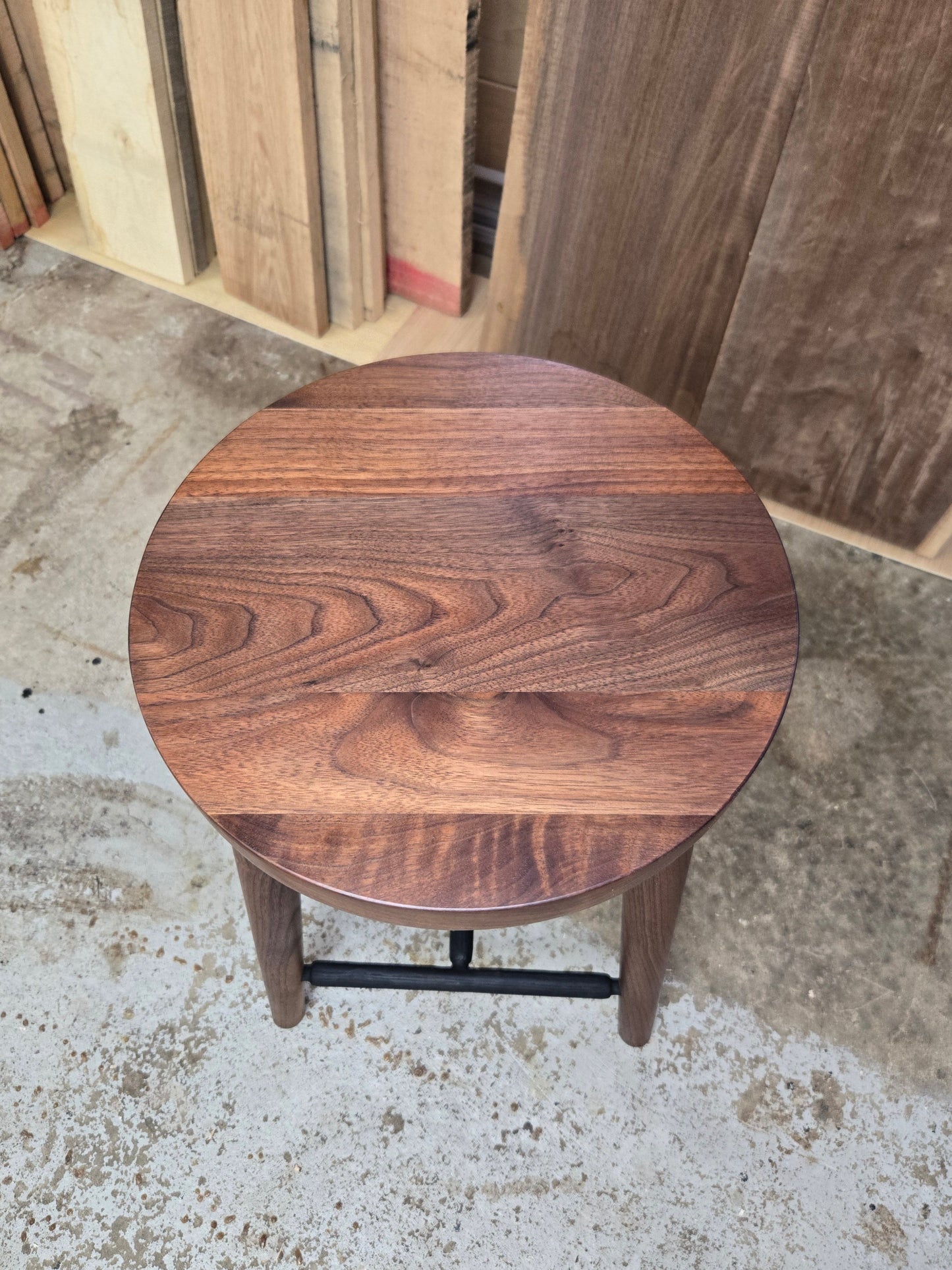 Bar stool - walnut with black oak