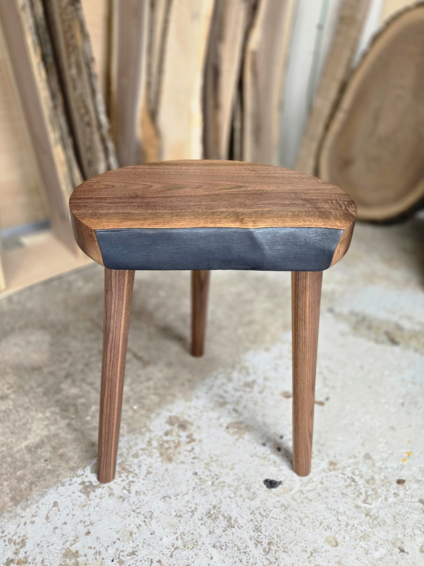 Walnut milking stool