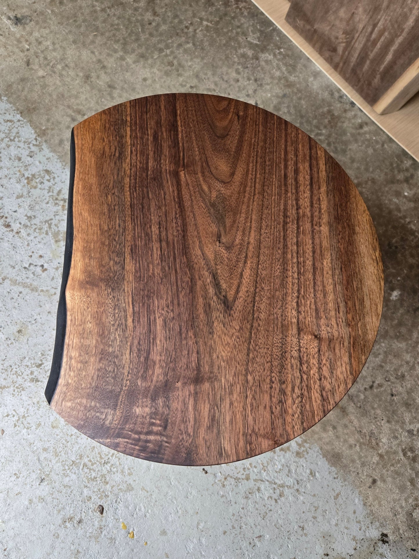 Walnut milking stool