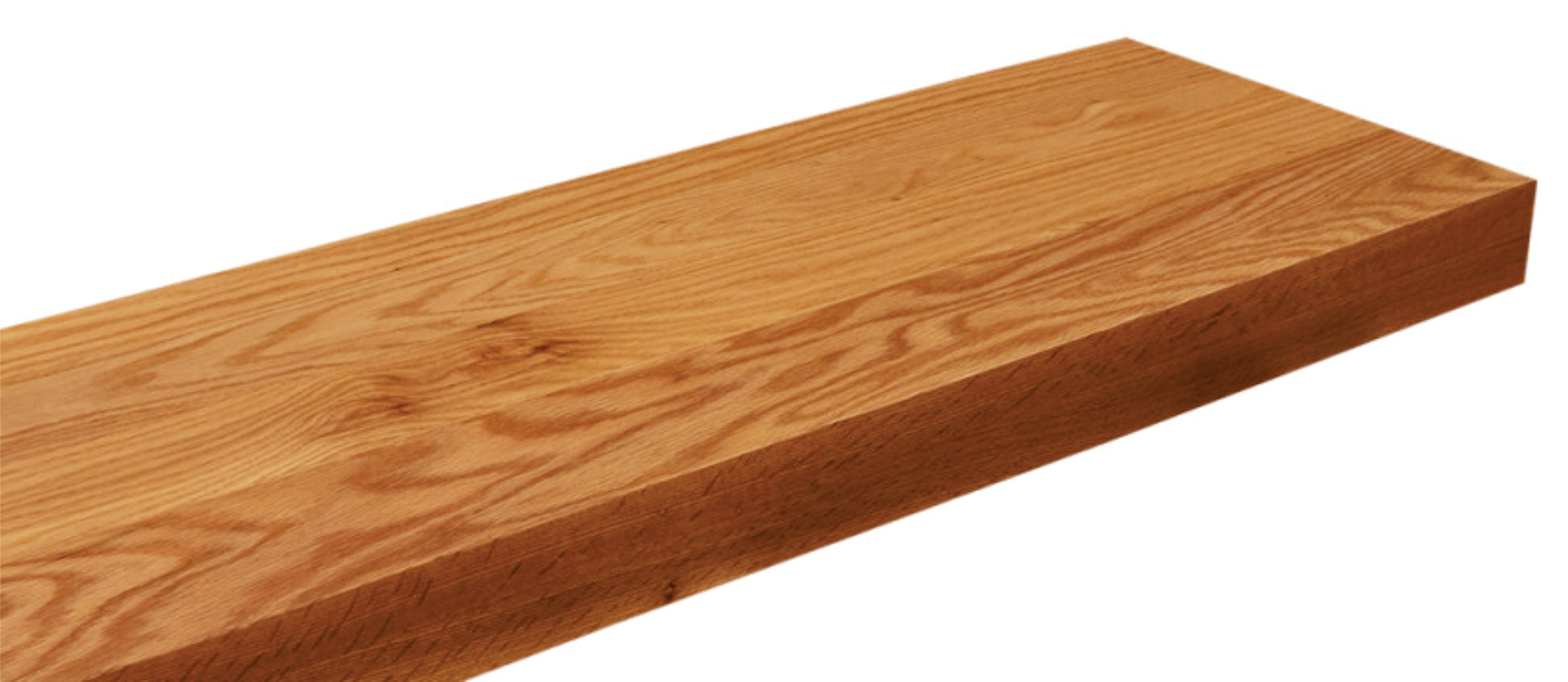 Red Oak Floating Shelf with Heavy Duty Hidden Bracket - Chuck and Wood