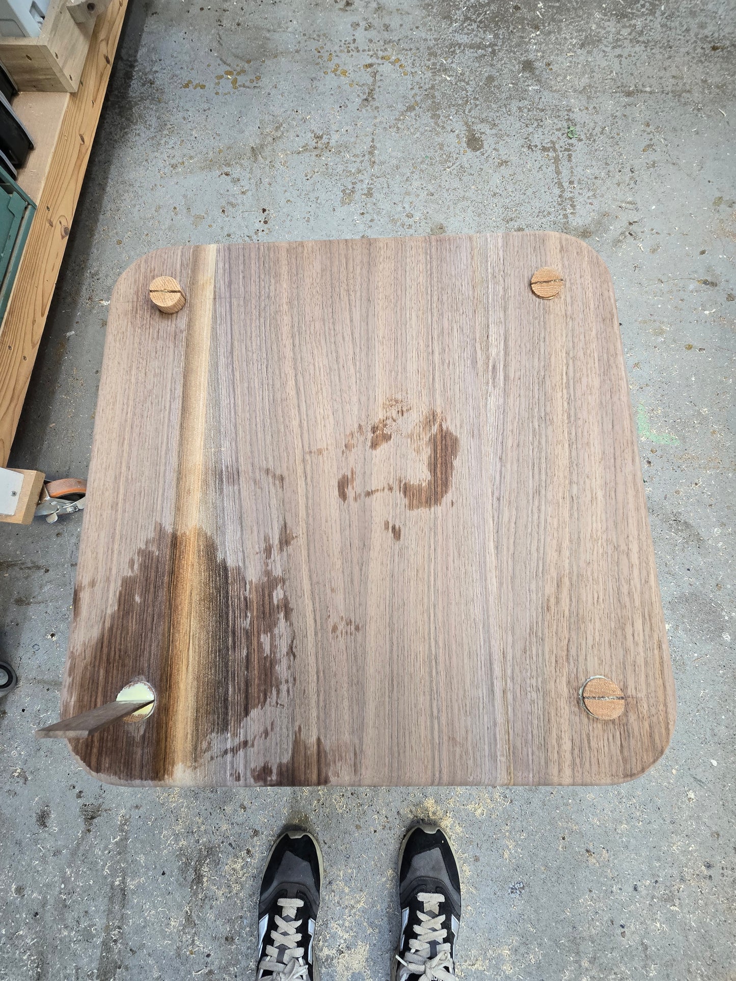 Walnut and oak side table set